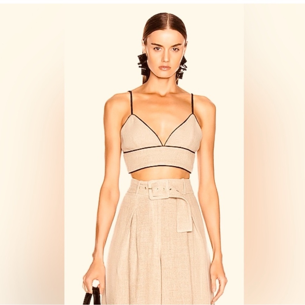 STAUD Marino Tan Crop Bralette Top